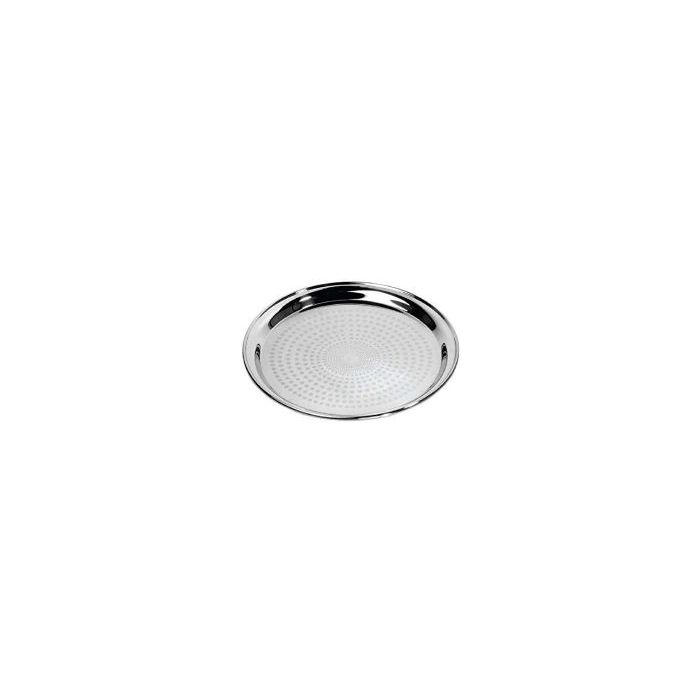 Royalford 24" Stainless Steel Group Serving Tray - Stackable Swirl Pattern Round Bar Tray Silver Platters For Serving Cocktails & Beverages At Parties, Restaurants, Bars, & Catering With Mirror Finish