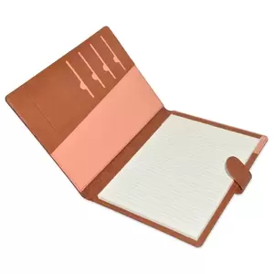 FIS Executive Folder with Writing Pad Italian PU 24x32cm, Brown - FSGT2432PUBRD6