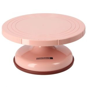 Royalford Revolving Cake Stand - Plastic - Pink