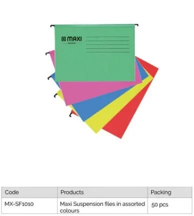 Maxi Suspension Hanging File Yellow Box - 50 Pieces