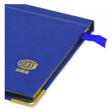 Fis 2024 Golden Slim English Diary Vinyl, 1 Side Padded Blue -FSDI52EG24BL
