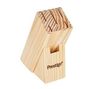 Prestige Kitchen Knife Block - Stainless Steel - Black
