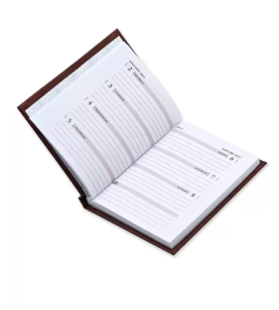 Fis 2023 Pocket Diary English Vinyl Hard Cover Week View Brown -FSDI12EN23BR