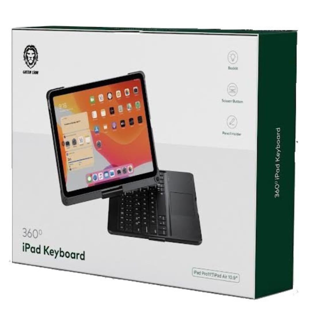 Green Lion 360° Rotatable Keyboard Case 450mAh for iPad Pro12.9" - Black