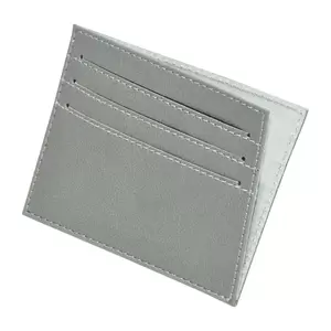 FIS Italian PU Soft Cover Stiched Slim Wallet Polyurethane For Unisex, Two Side open 6 ID Card Pockets, Size 8 x 10.5 cm, Grey Colour - FSPQSW16