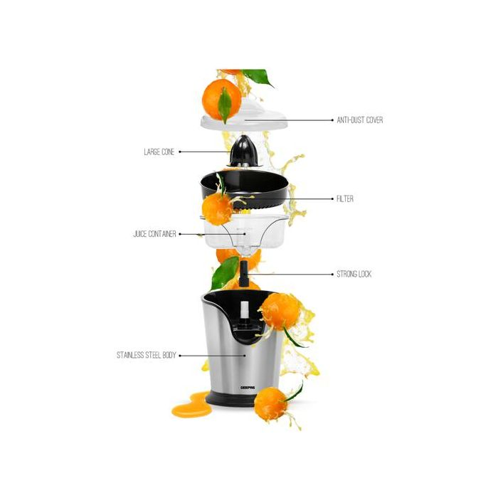 Geepas GCJ46013UK 100 Watt Citrus Juicer - Quick, Healthy, Nutritious Juices With Anti Dust Cover
