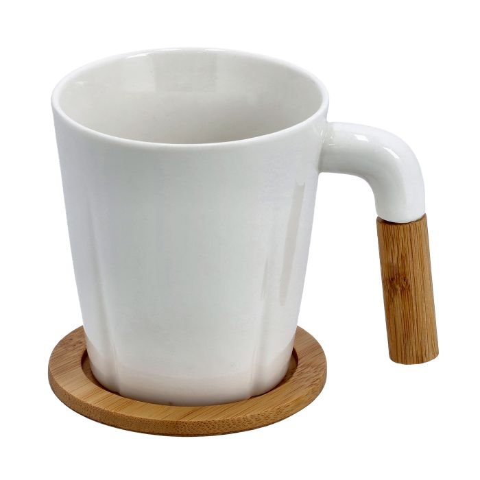 Royalford RF9636 Porcelain Tea Set With Bamboo Stand & Coaster - Bamboo Bottle Caddy With Opener & Sampler Boards, Drink Holder For Tea, Coffee, Perfect For Home, Restaurant, Brew Fest Party, And More