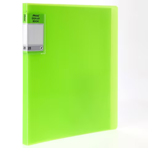 Maxi Colour 20 Pocket Display File Book Green