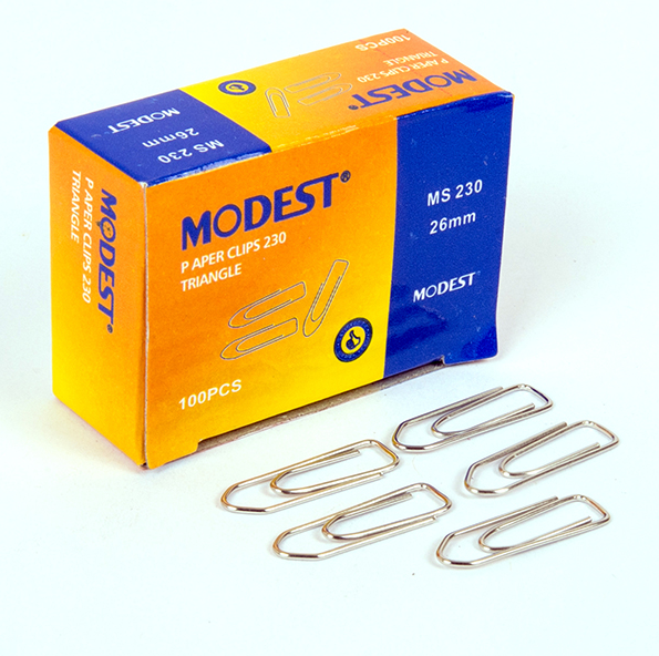 Modest Paper Clips Steel 230-26mm, 100 Pieces