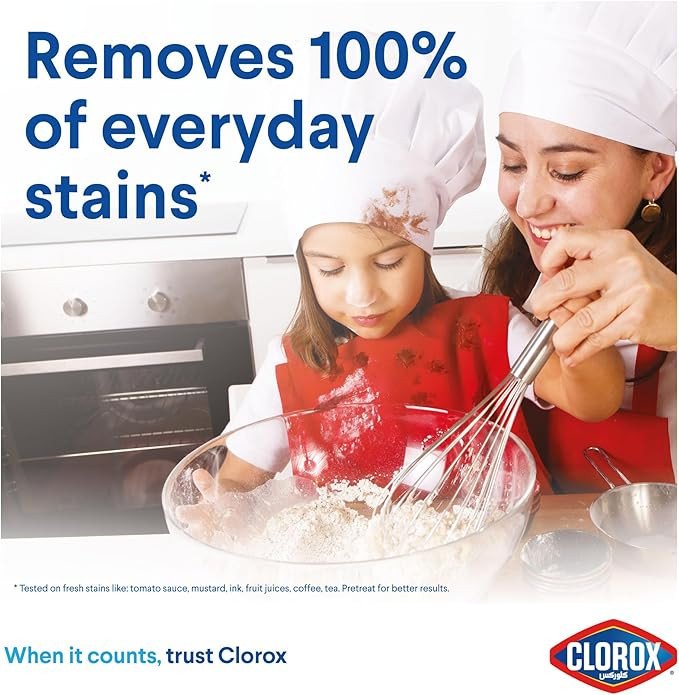 Clorox For Whites, Liquid, 500 mL, Stain Remover And Supreme Whitener, Removes 100% of Everyday Stains