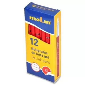 12-Piece Molin Gel Ink Pens 0.7mm Red Ink - MOBNBTG140-12-2