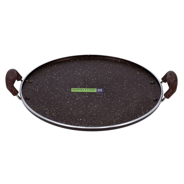 Royalford Multipurpose Round Tawa With Granite Coating - Heat Resistant Handle Non-Stick Surface With 4.5mm Thickness Suitable For Crepe Chapatti Pancakes Roti Dosa Flatbread Or Naan Bread