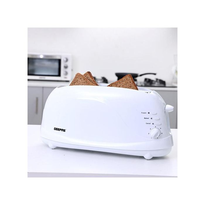 1100W 4 Slices Bread Toaster - Crumb Tray, Cord Storage, 7 Settings With Cancel, Defrost & Reheat Function | 2 Years Warranty