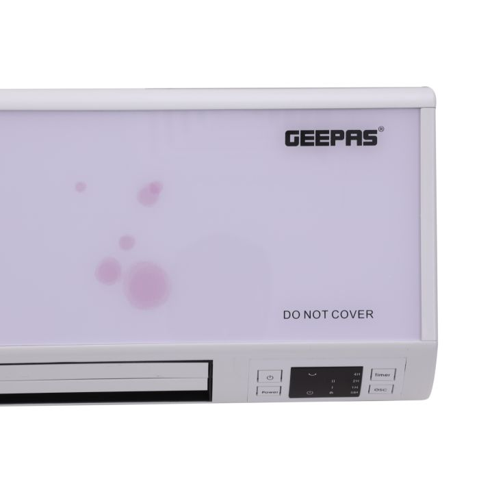Geepas Wall Heater 2500W - Upright Or Flatbed, Adjustable Thermostat With 2 Heat Settings 1500-2500W & Overheat Protection - Lightweight Heater With Cooling Option - 2 Year Warranty