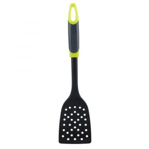 Royalford Slotted Turner With Abs Handle - Nylon - Black - 36 CM