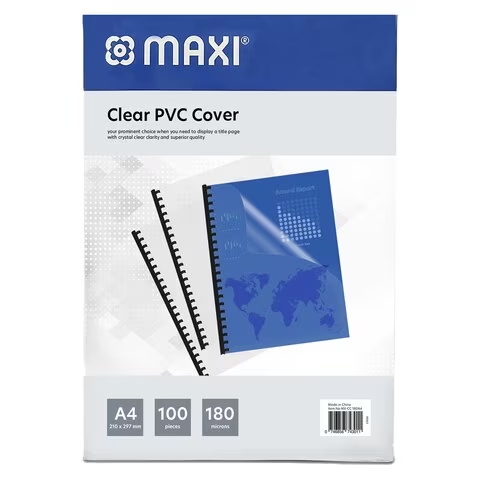 Maxi 180GSM Binding Cover Clear Pack of 100