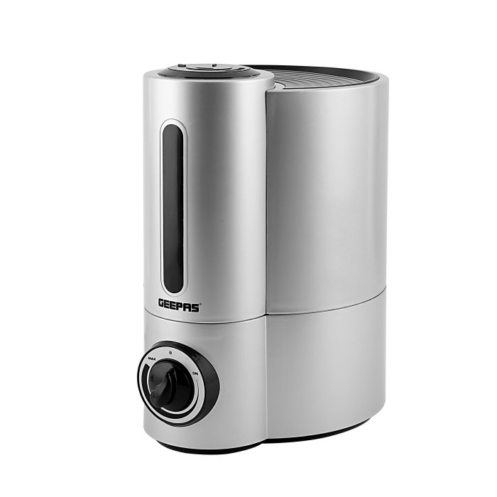 Geepas 32W Humidifier | Double Nozzle, 16 Hours Of Continuous Mist | 4L Capacity & Ultrasonic Humidifier | Waterless Auto Off Air Purifier, Aromatherapy Oil Diffuser - 2 Years Warranty