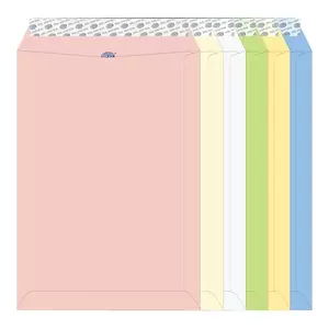 FIS Laid Paper Envelopes Peel & Seal, Pack of 60 Pcs. 6 Assorted Colors Color, C4 (324 x 229 mm), 100 GSM - FSEE1027PB660