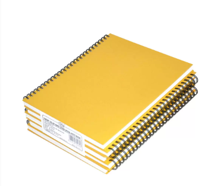 FIS Pack of 5 Spiral Hard Cover Notebook 9X7 Inches (22.86 X 20.32 CM) Single Line,With Border,100 Sheets-Gold -FSNBS97NA200