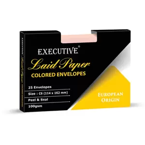 FIS Pack of 25 FIS Executive Laid Paper Envelopes, 100 GSM, Peel & Seal, Size 114 X 162mm, Color Pink