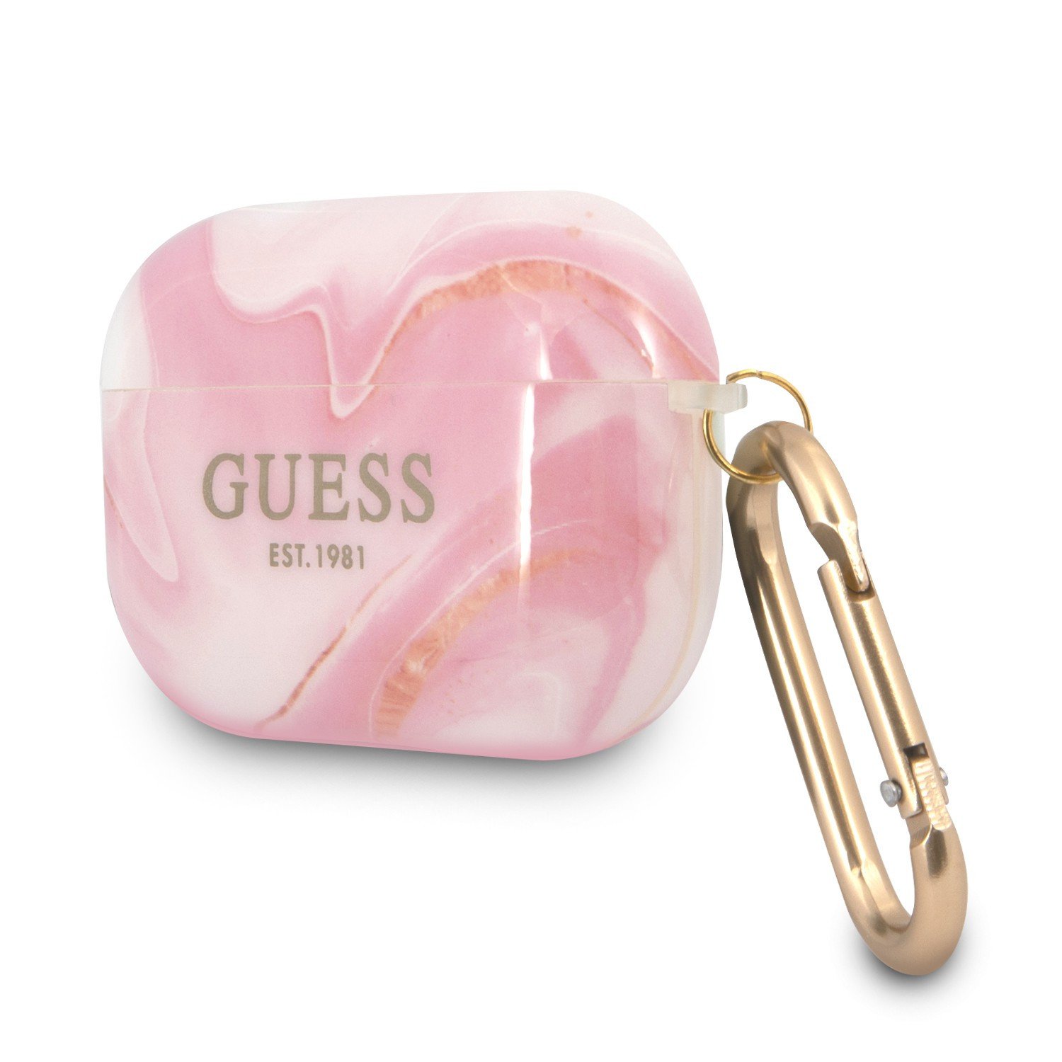 Guess TPU Shinny New Marble Case for Airpods Pro - Pink