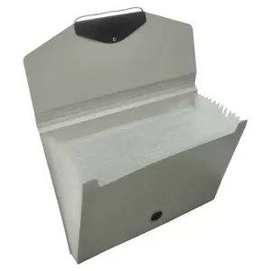 FIS Expanding Files 13 Pockets With Tie Grey Color, 210 x 145 mm Size - FSPG1304GY