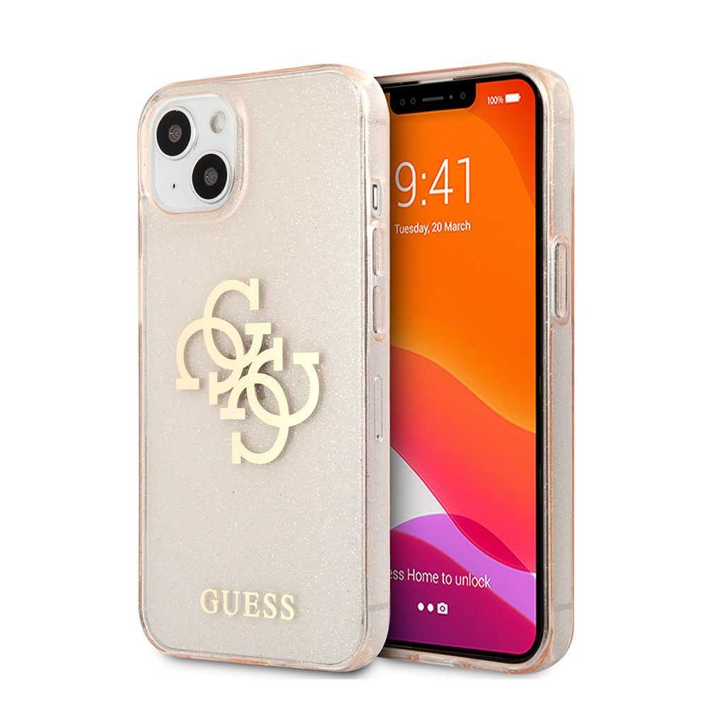 Guess TPU Full Glitter Cases 4G Logo For iPhone 13 Mini (5.4") - Gold
