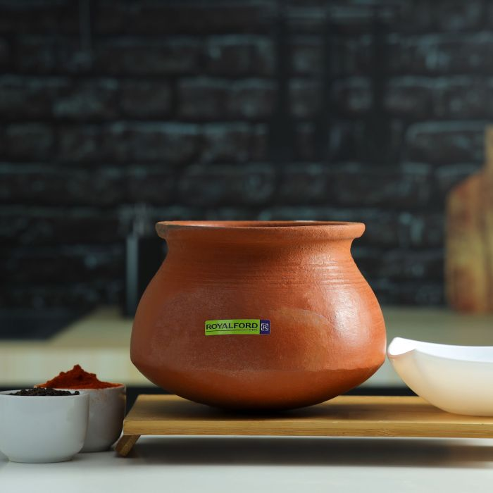 Rice Kalam, 100% Natural Clay Handmade Cookware, RF10582 | Non-Toxic & Eco-Friendly | Can Be Used On Gas Stove Or Open Fire | Earthen Pot/ Clay Pot For Rice, Curry