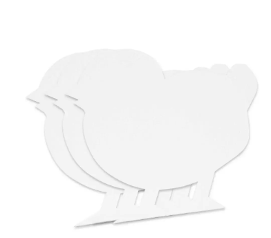 Pack of 3 Pieces Artmate Peelable Chick Shape Canvas Sticker, Self Adhesive Canvas, Primed White Colour - JISTJIPCS-8-1