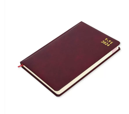 FIS Agenda Diary 2024 (Arabic/English) Bonded Leather, 1-Side Padded, Maroon - FSDI75AEB24MR