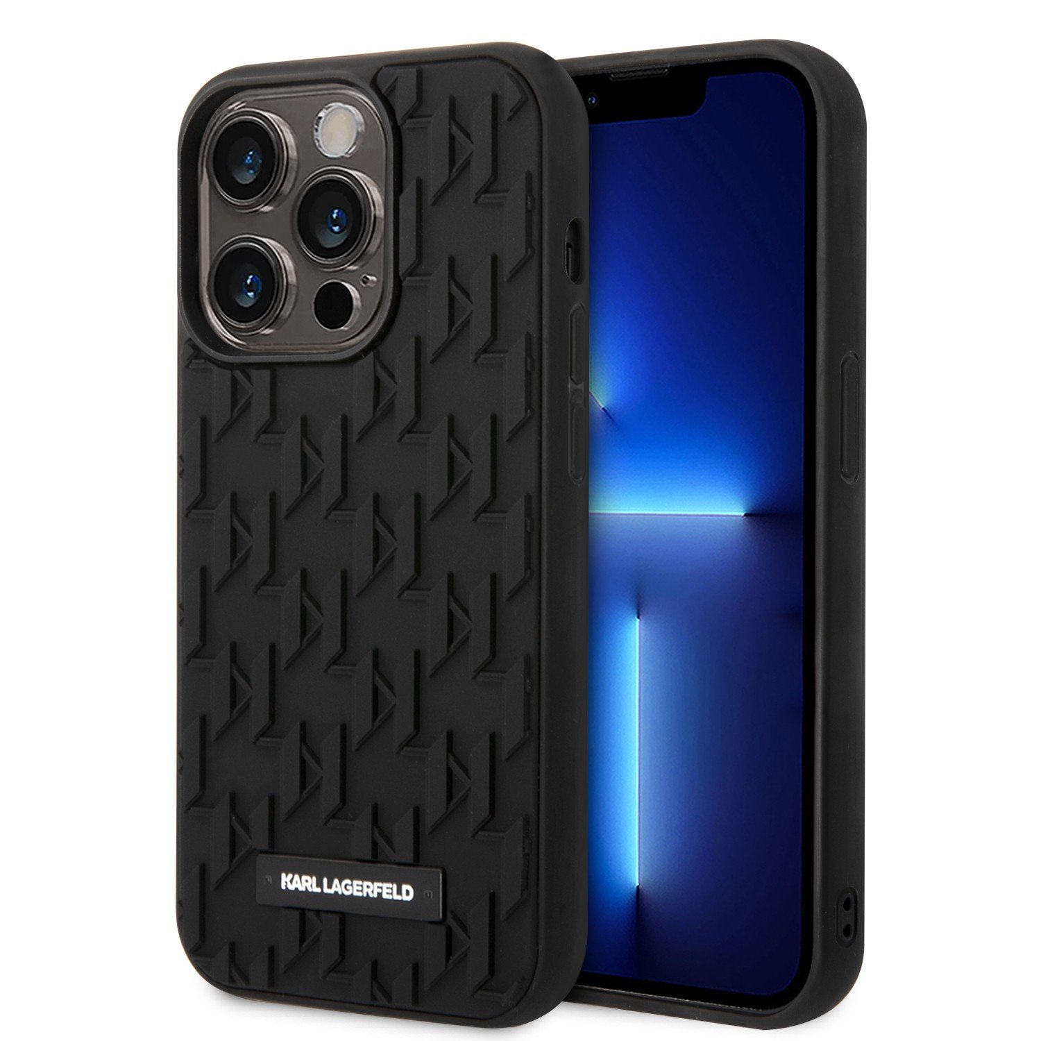 Karl Lagerfeld 3D Monogram Hard Case for iPhone 14 Pro (6.1") - Black