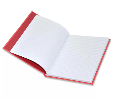 5-Piece FIS Neon Hard Cover Notebook Single Line 9X7 Inch, 100-Sheets, Red - FSNB97N250