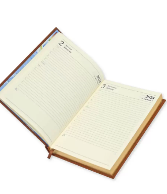 FIS Golden A5 Diary 2024 (English) Brown - FSDI26EG24BR