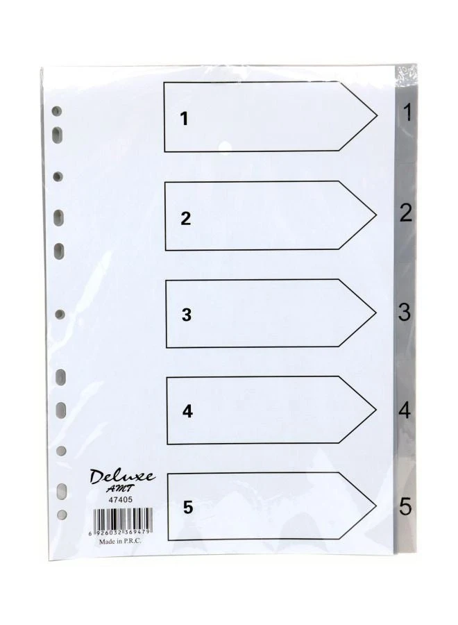 Deluxe 10-Piece A4 Paper Divider Grey