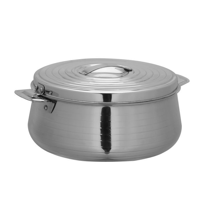 Hilux Double Wall Stainless Steel Hot Pot, 3500ML, RF10534 | Firm Twist Lock | Strong Handles With Heavy-Duty Rivets | Steel Serving Pot, Steel Chapati Storage Box, Roti Serving Pot