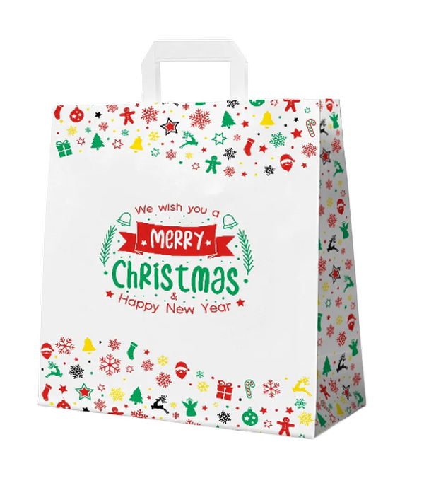 Christmas Edition Printed Paper Bag 24x12x31 Cm 250 Pieces