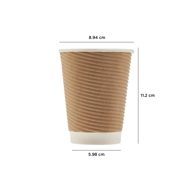 Kraft Round Ripple Paper Cups 8oz