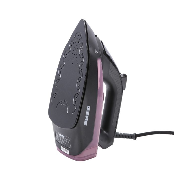 Geepas Steam Iron For Crisp Ironed Clothes - Ceramic Non-Stick Coating Plate - Spray, Dry/Steam Function, Adjustable Temperature Control - Easy Fill Handheld Steam Iron - 2400W - 2 Year Warranty