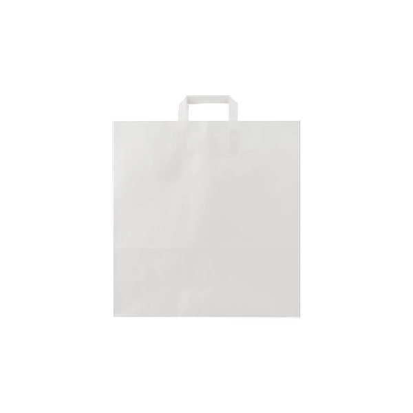 White Flat Handle Paper Bag 38x14x40 Cm 100Pieces