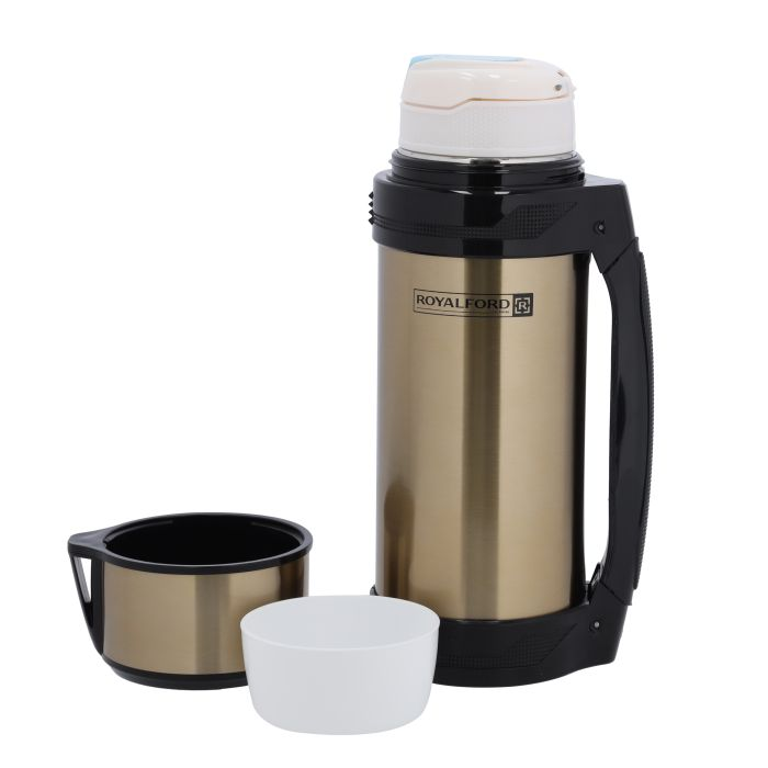 Travel Vacuum Bottle, Stainless Steel Vacuum Bottle, RF10494 | Double Wall Insulation | Keeps Drink Hot/ Cold For Hours | 1.5L Stainless Steel Thermos With Handle