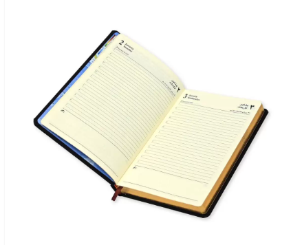 FIS Golden A5 Diary 2024 (Arabic/English) Dark Brown - FSDI19AEG24DBR