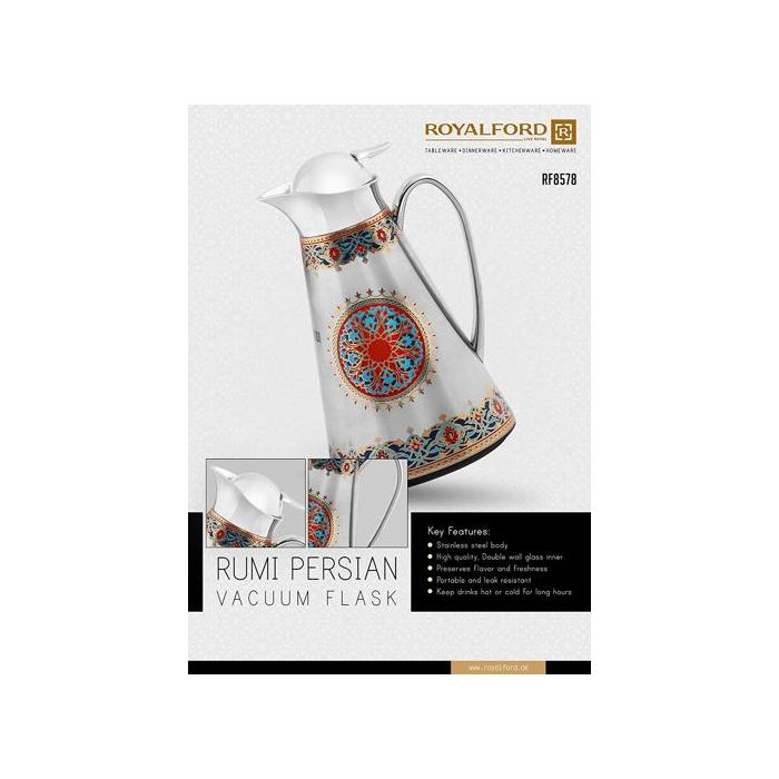 Royalford RF8578 Rumi Persian Vacuum Flask, 1L