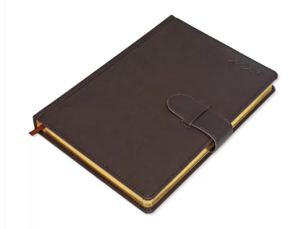 FIS Golden Agenda Diary 2023 (English) Italian PU, 1-Side Padded, Dark Brown - FSDI75EPG23DBR