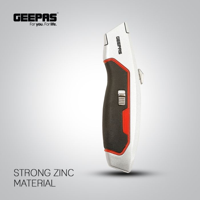 Retractable Utility Knife 140mm With Safety 3 Extra Blades Folding Utility Knife Made From Strong Zinc Material