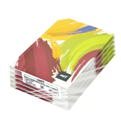 Light Hard Cover Notebook, Pack of 5 Pieces, Single Line, 9x7 Inch,100 Sheets - LINB971804