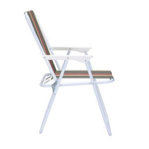 Royalford Beach Foldable Camping Chair - Alloy Steel - Multicolour - RF10348