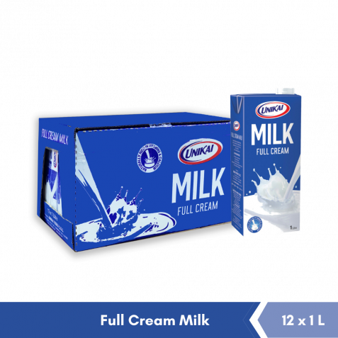 Unikai UHT Full Cream Milk 12 x 1 Lt