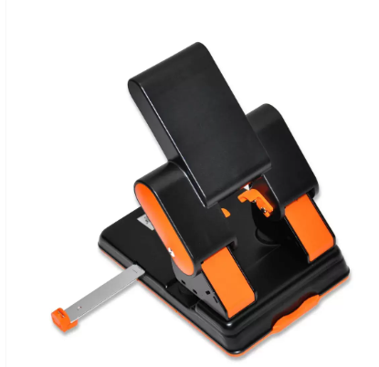 FIS 2 Hole Punch Heavy duty 70 Sheets Capacity, 5.5mm Size, Black/Orange Color - FSPU9302BKOR