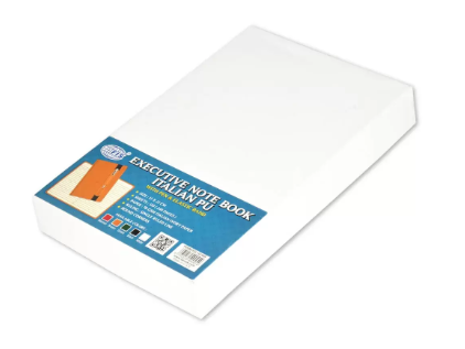 120-Sheets FIS Executive Notebook Single Line 13x21cm, Italian PU with Pen, Brown - FSNBEXSL1321BR