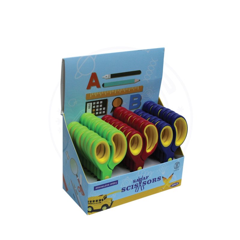 SADAF SCHOOL SCISSORS 24PCS/DISPLAY BOX (UNIT:PC) -PD-107